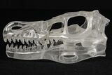 Carved Quartz Crystal Dinosaur Skull #227035-4